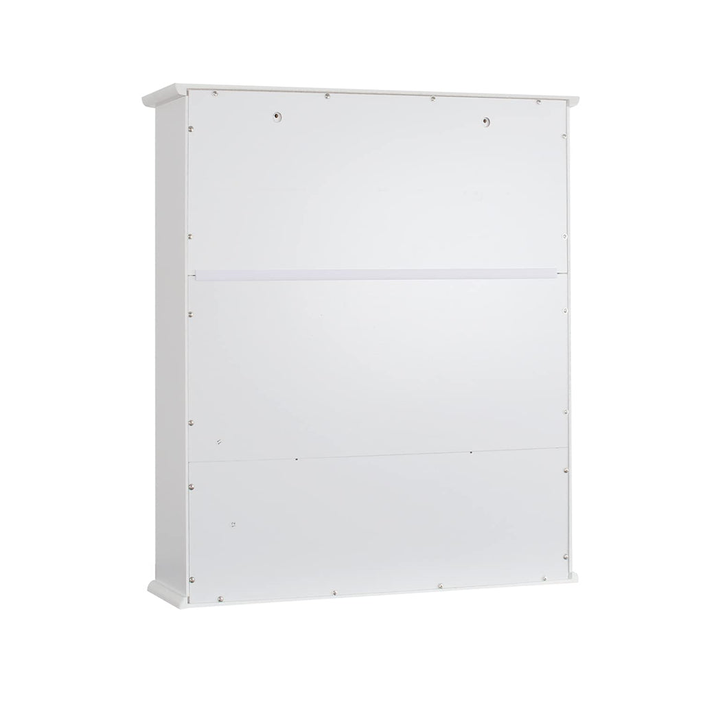 White Bathroom Wall Cabinet with 2 Door Adjustable Shelves W673744