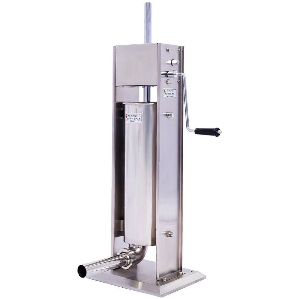 7L Stainless Steel Vertical Sausage Stuffer with 4 Stuffing Tubes G265830