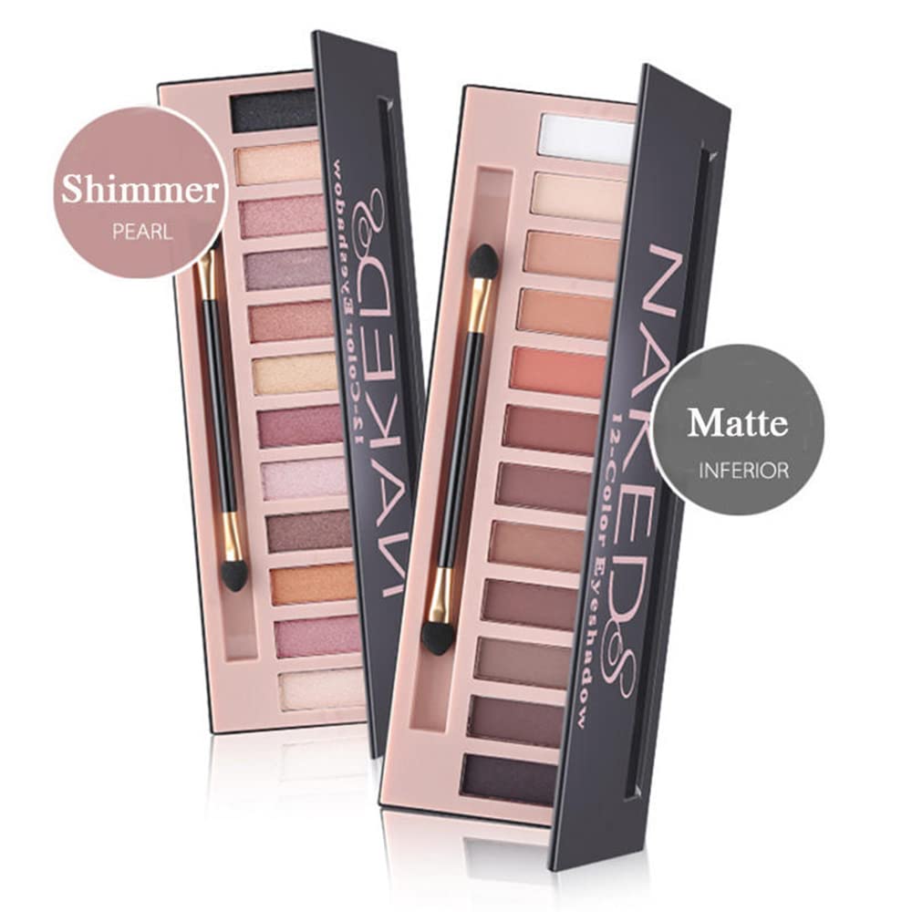 2 Pack Nude Matte Shimmer Glitter Eyeshadow Palette Set L180