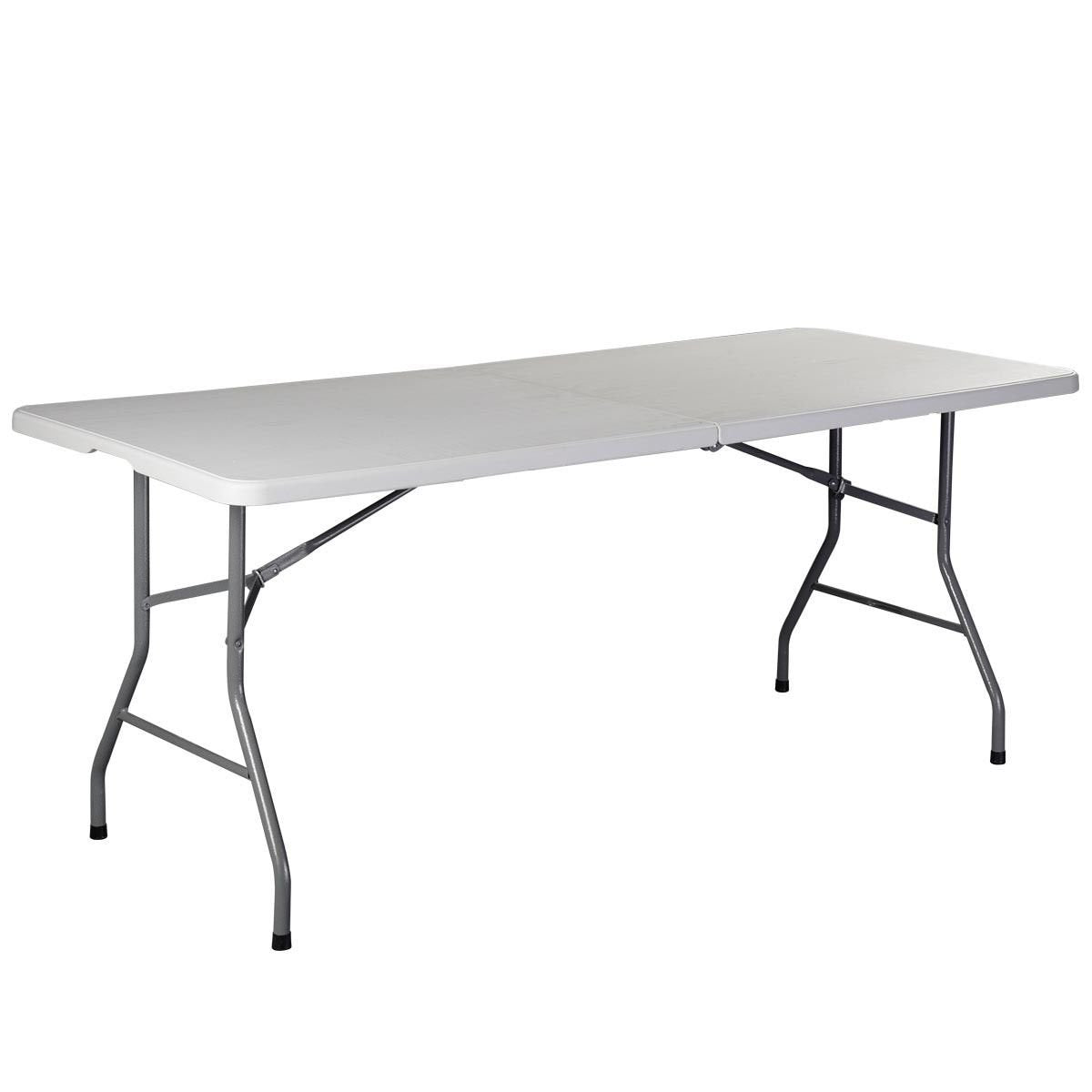 6' Folding Table Portable Plastic Indoor Outdoor White D101