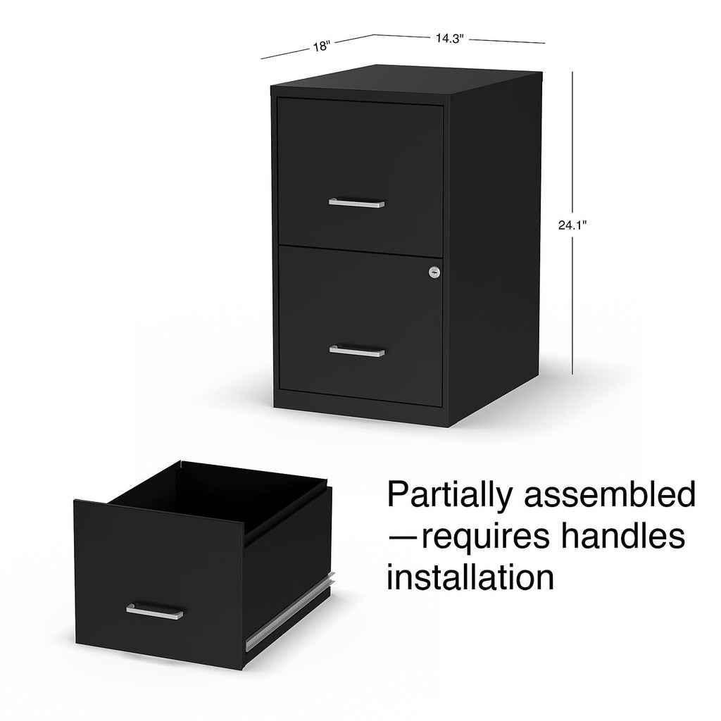 Black 2-Drawer Letter Size File Cabinet B347