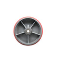 Red Poly on Cast Iron Wheel with Roller Bearing U297