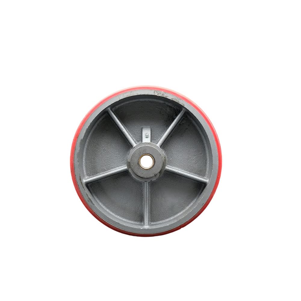 Red Poly on Cast Iron Wheel with Roller Bearing U297