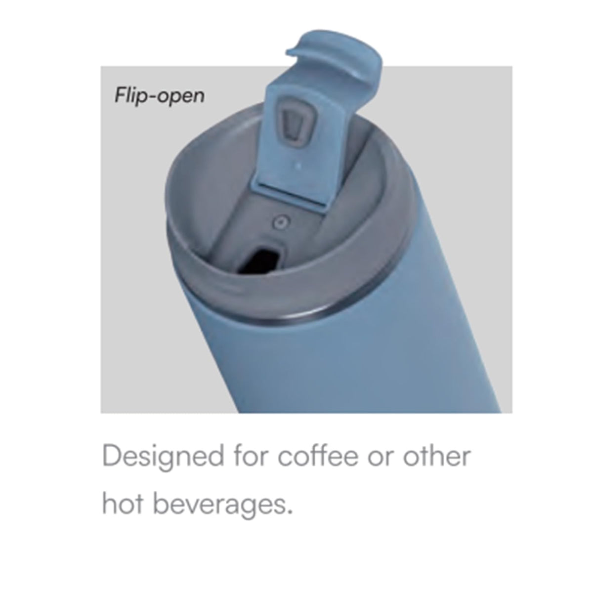 16oz Insulated Stainless Steel Coffee Cup with Flip Lid, Blue F824068