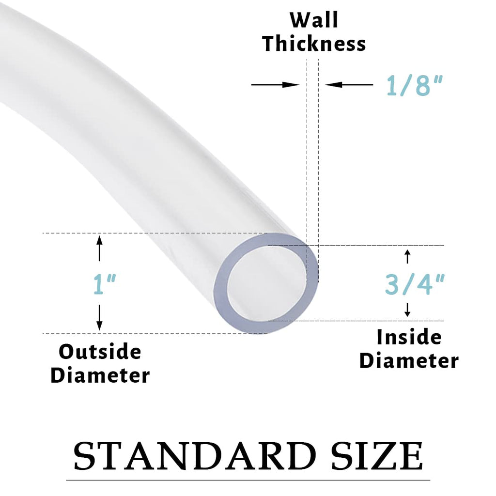 3/4" ID x 100ft Clear Vinyl Tubing O437