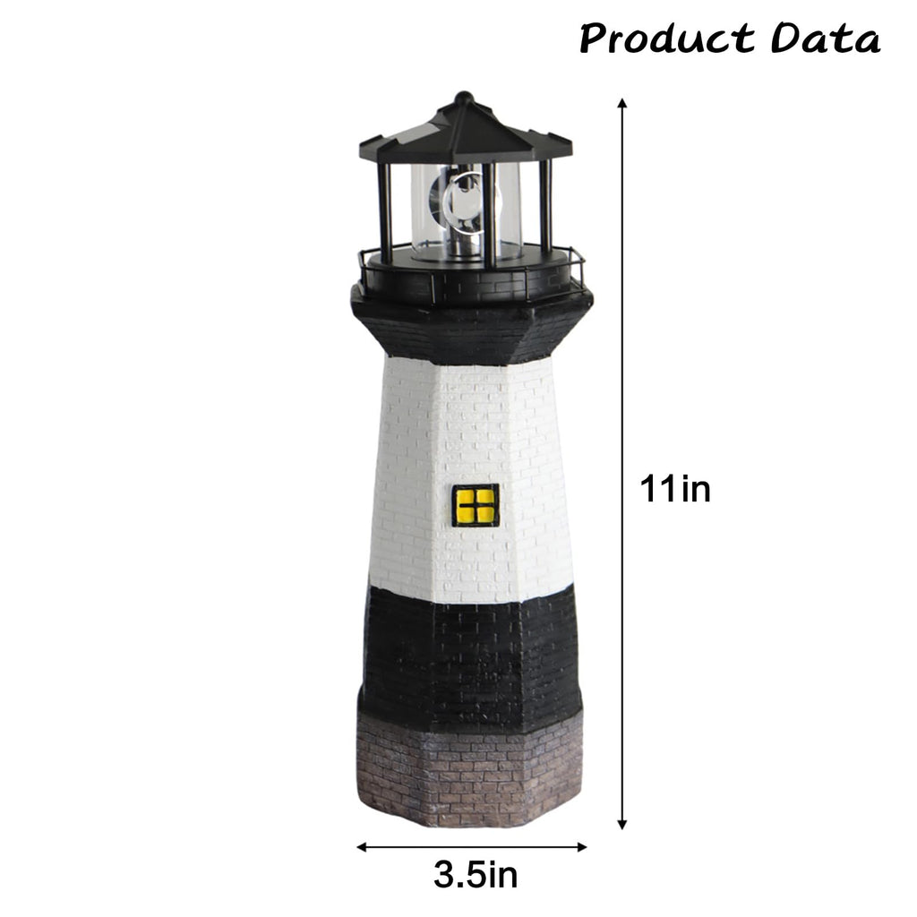 Solar Powered Lighthouse Garden Light with Rotating Beacon G887