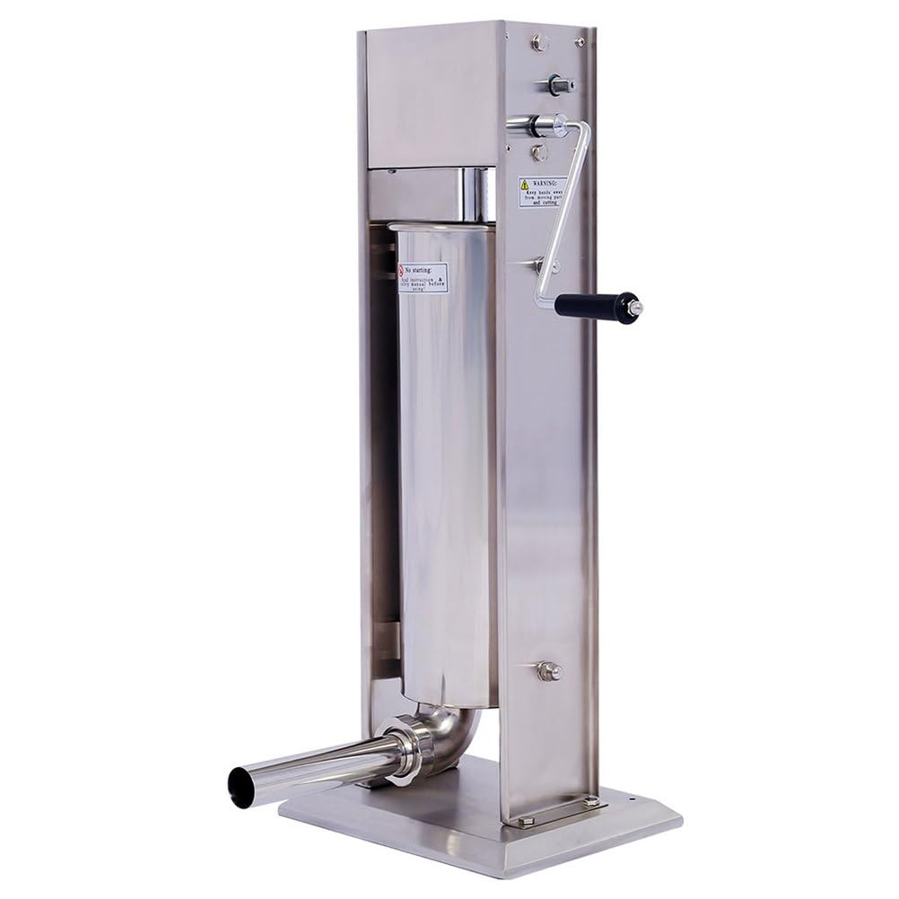 7L Stainless Steel Vertical Sausage Stuffer with 4 Stuffing Tubes G265830