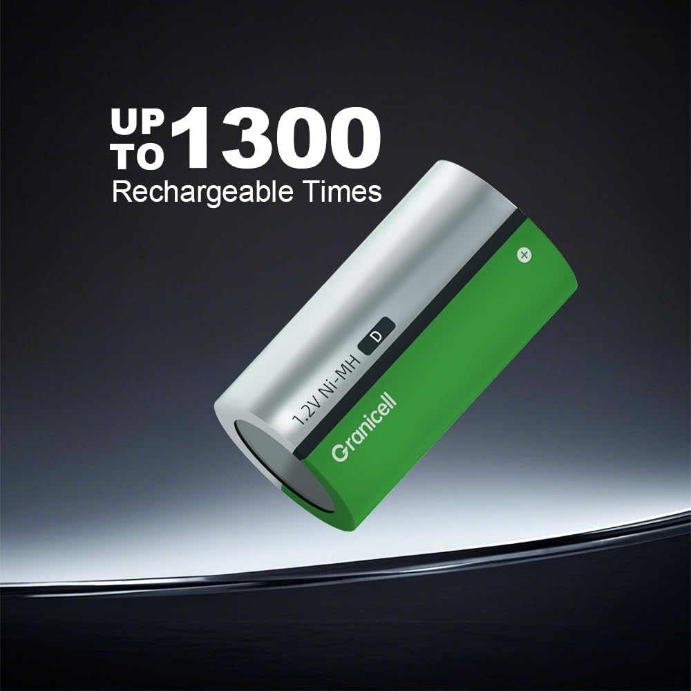 4-Pack D Rechargeable NiMH Batteries B6174