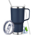20 oz Stainless Steel Insulated Tumbler with Handle Lid and Straw G6210