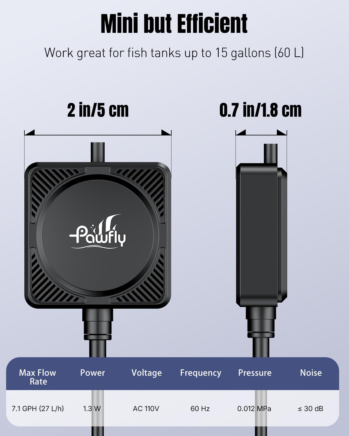 2 Gallon Ultra Clear Aquarium Starter Kit with LED Light, Air Pump, Filter K635