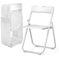 Folding Chairs Set of 10 White Plastic V7227