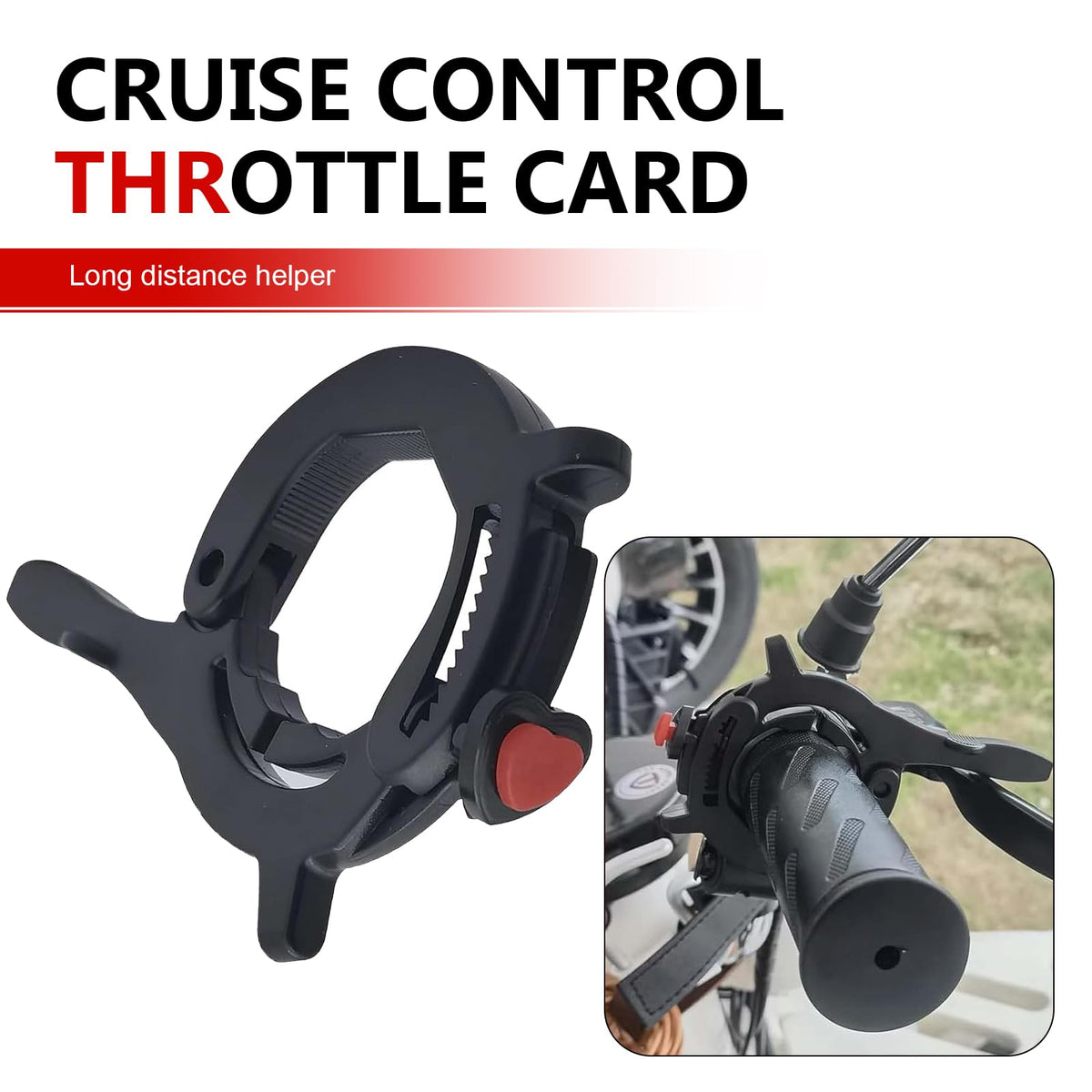 Motorcycle Throttle Lock Cruise Control 1.18"-1.57" Black O24278