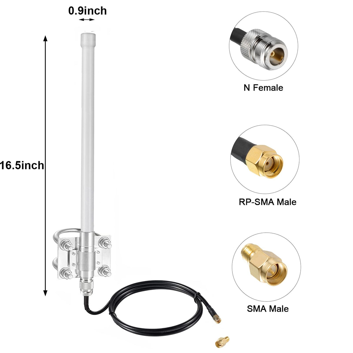 915MHz 5.8dbi Long Range Antenna with 10ft Cable J270553