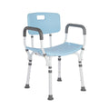 Blue Shower Chair with Back and Padded Arms J116