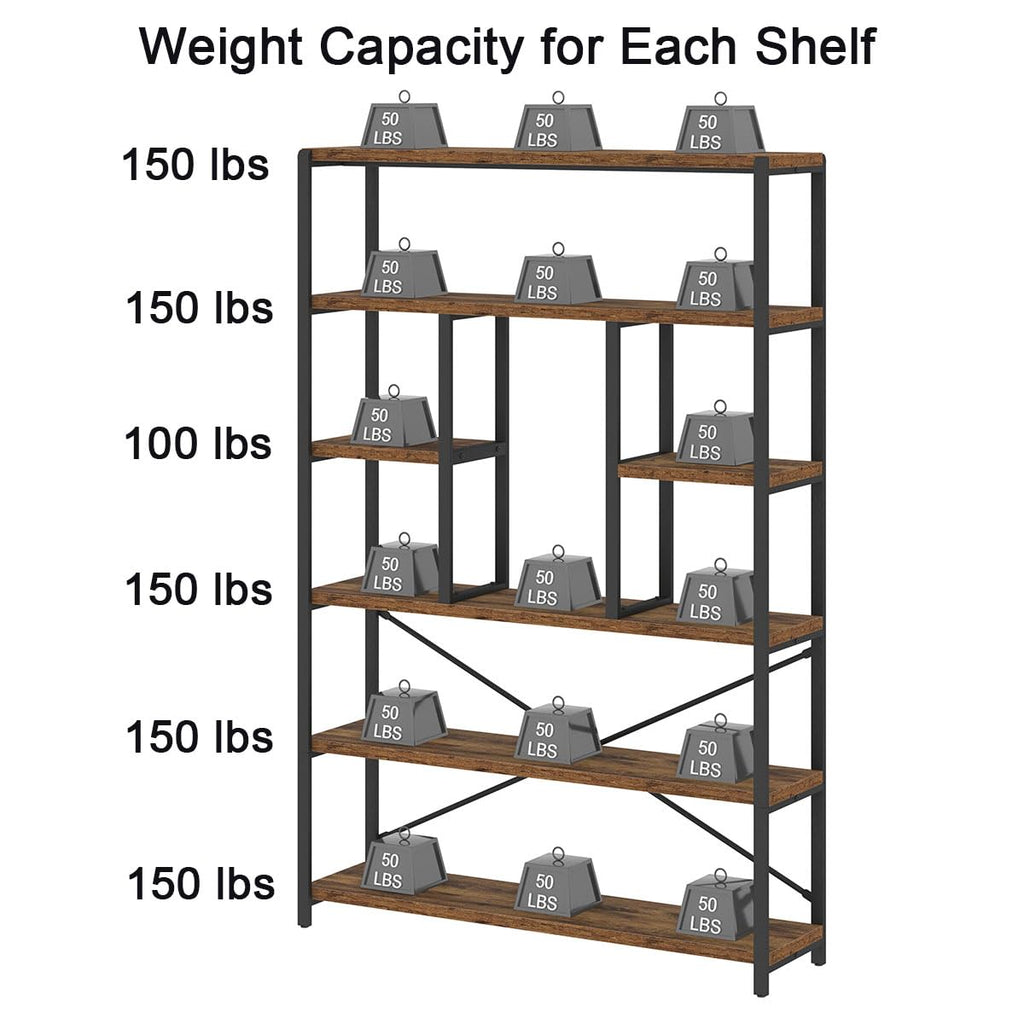 6 Tier Industrial Bookshelf J178