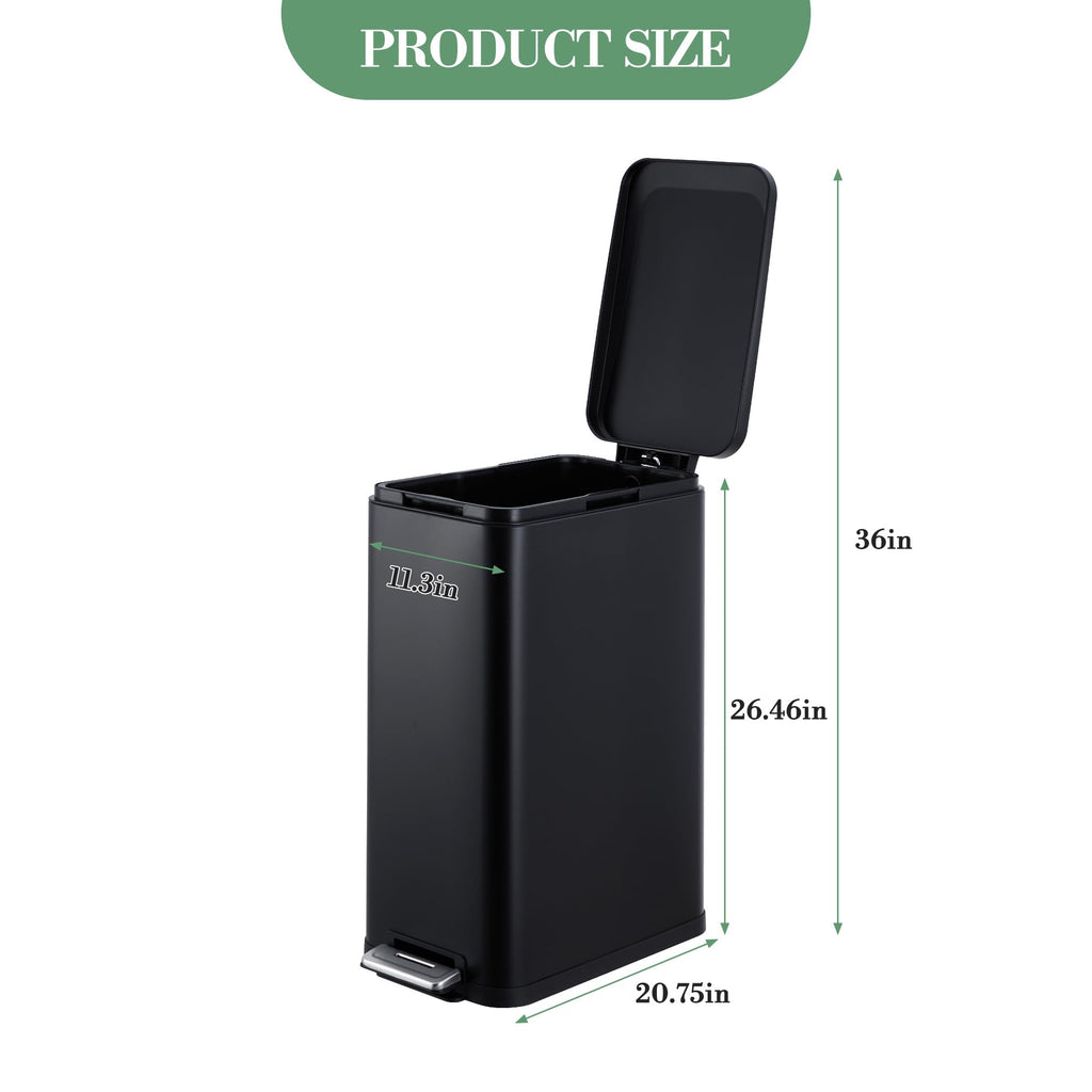 50L Stainless Steel Step Trash Can with Lid U699218