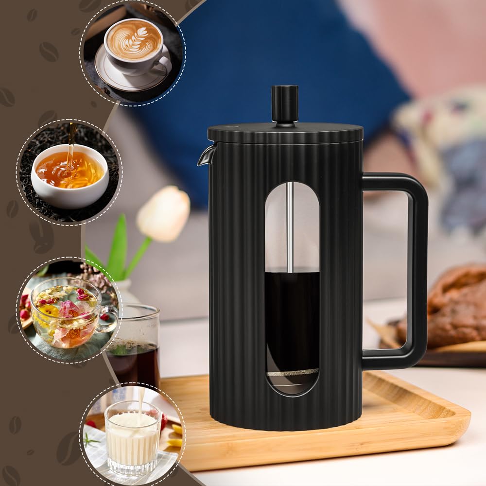 French Press Coffee Maker 12OZ Borosilicate Glass X741