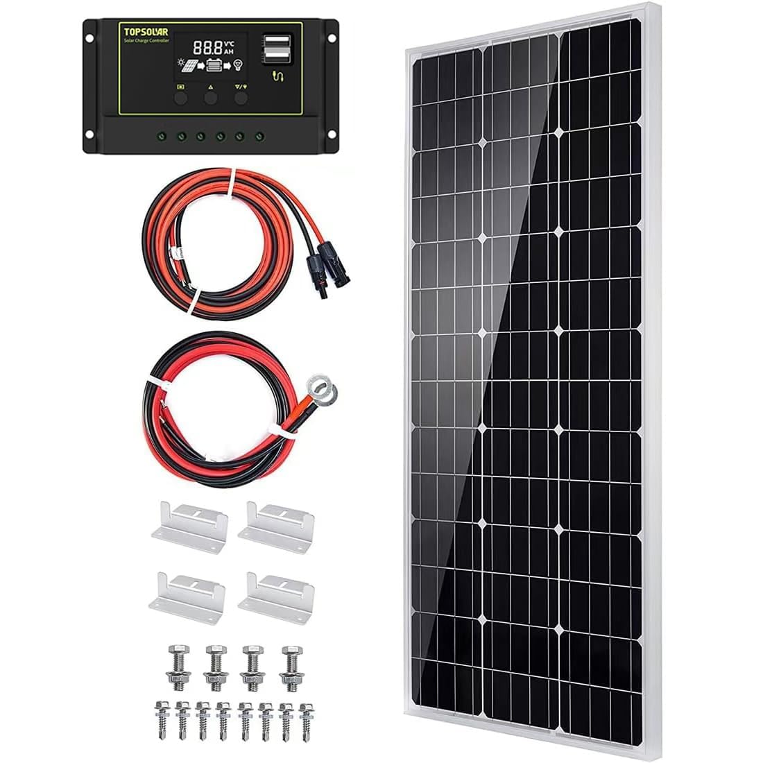 100 Watt 12 Volt Monocrystalline Solar Panel Kit I1748