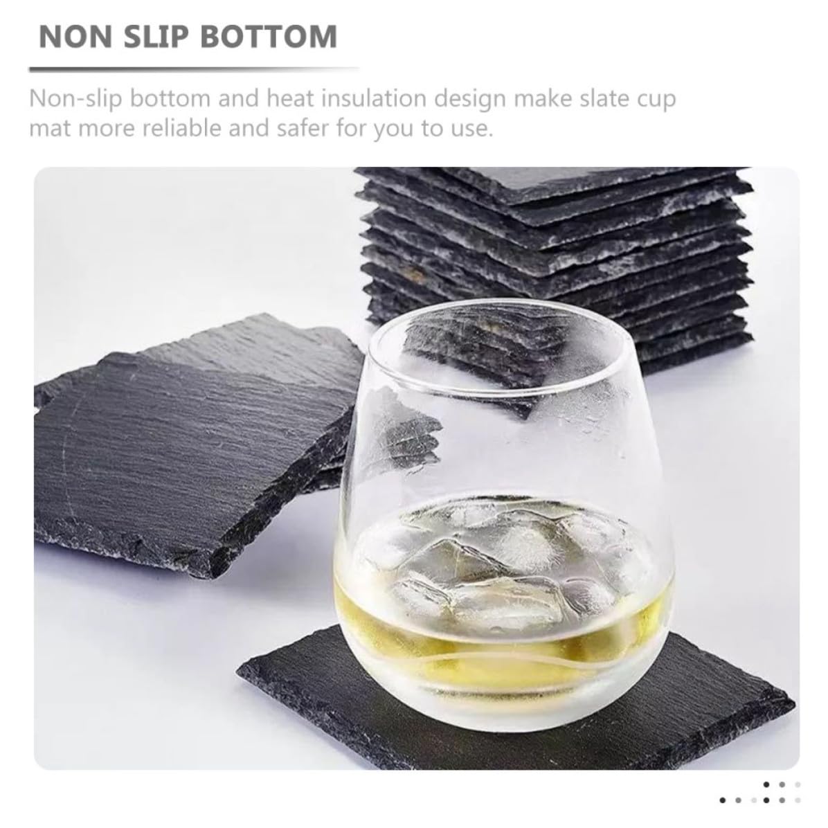 12pcs Natural Stone Drink Coasters Set Y931