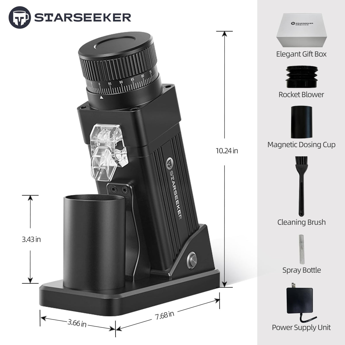 Electric Coffee Grinder with 55mm Titanium Conical Burr E7803