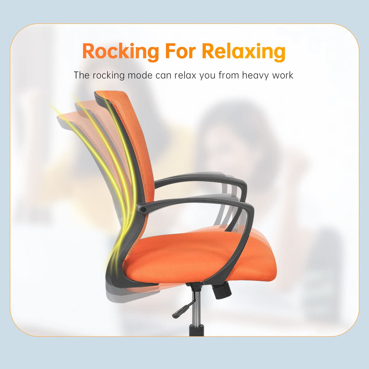 Orange Ergonomic Mesh Office Chair with Lumbar Support Armrest R775