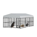 Large Outdoor Dog Kennel with Waterproof Canopy V130
