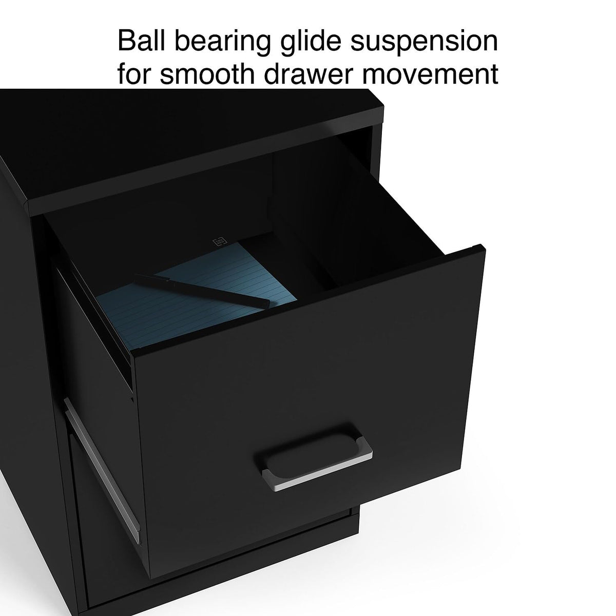 Black 2-Drawer Letter Size File Cabinet B347