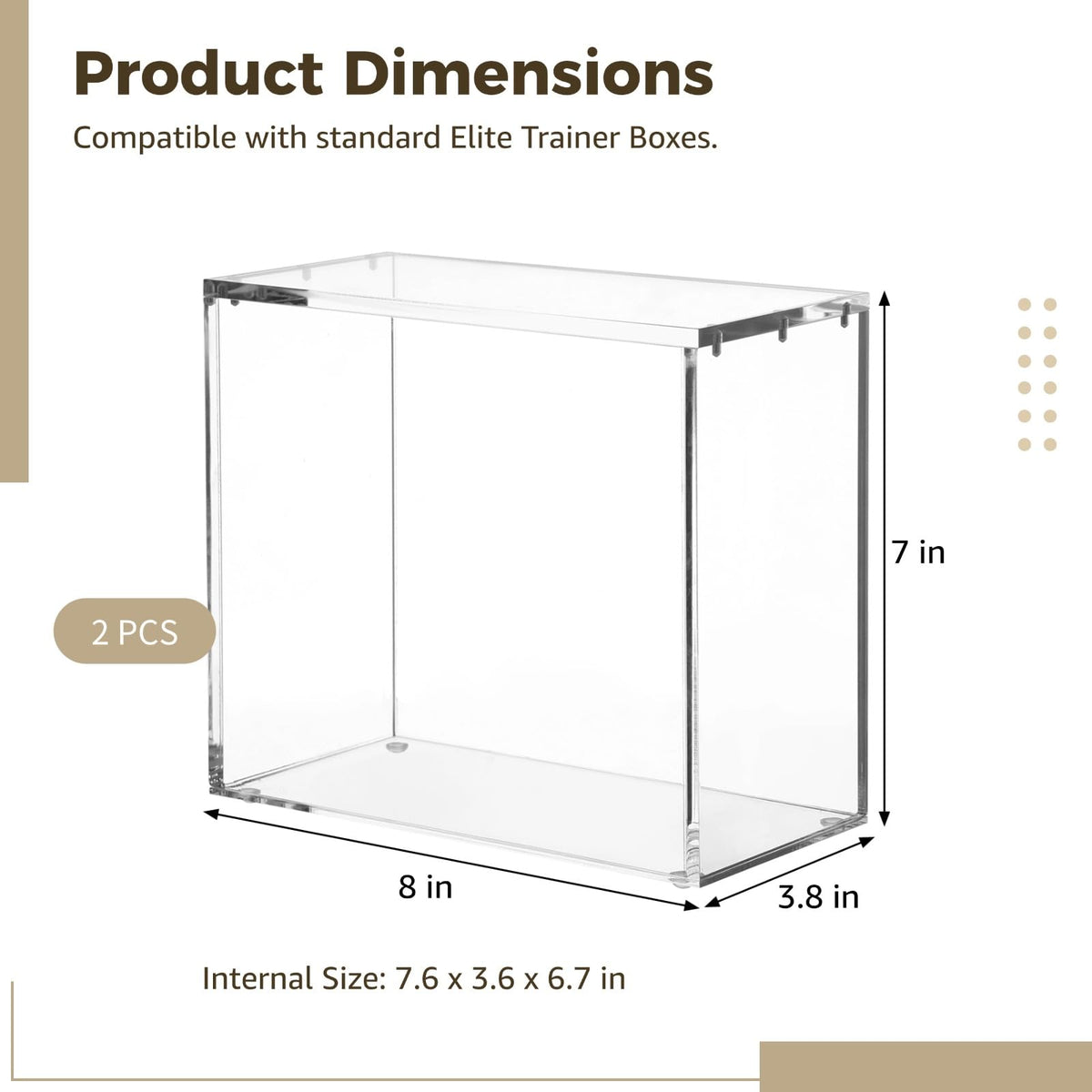 2 Pcs Acrylic Display Cases with Lid L56775