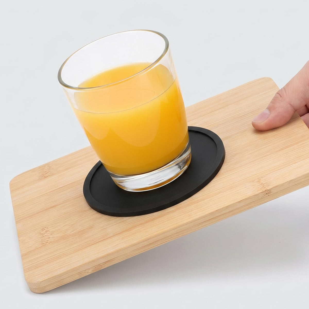 Black Set of 4 Round Silicone Coasters B916