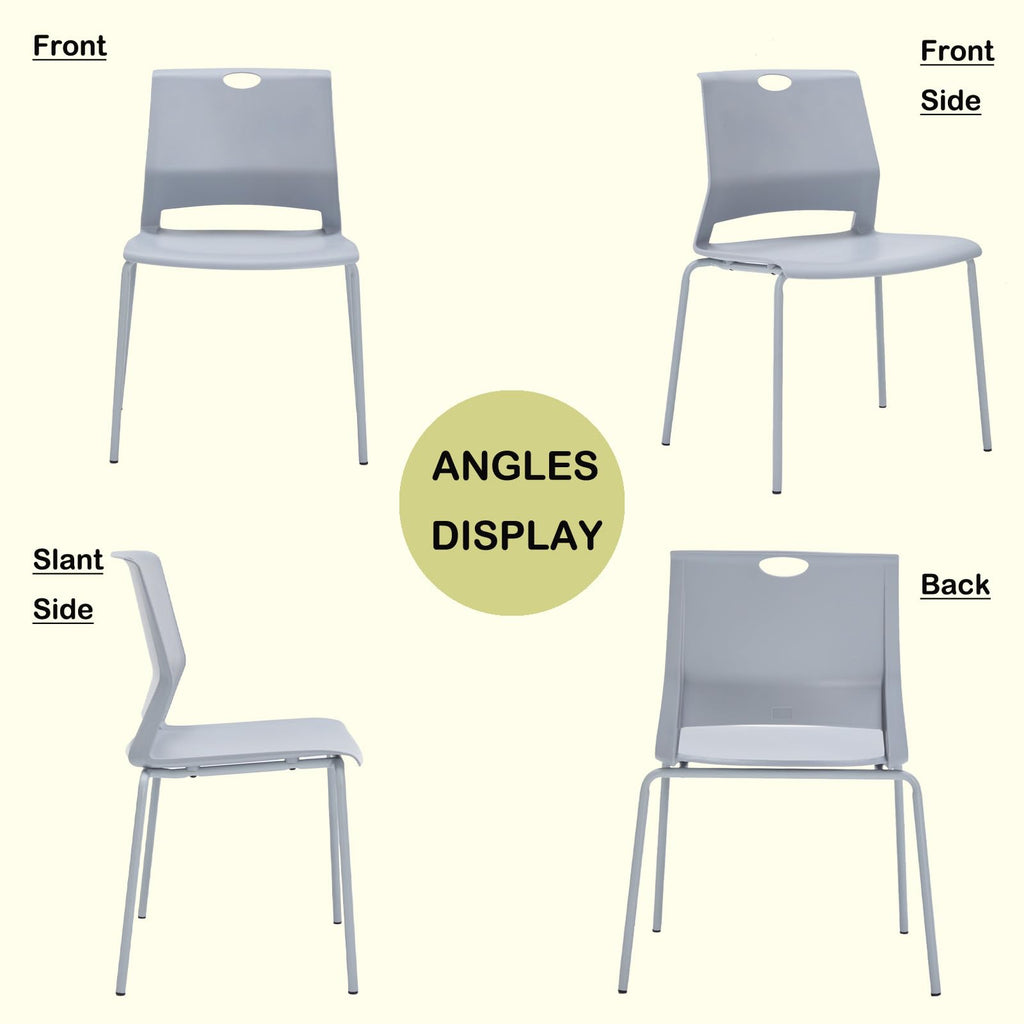 Grey Stacking Guest Chairs Set of 4 Q880