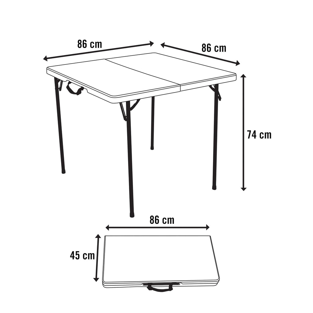 White 34 Inch Fold in Half Square Table H457178
