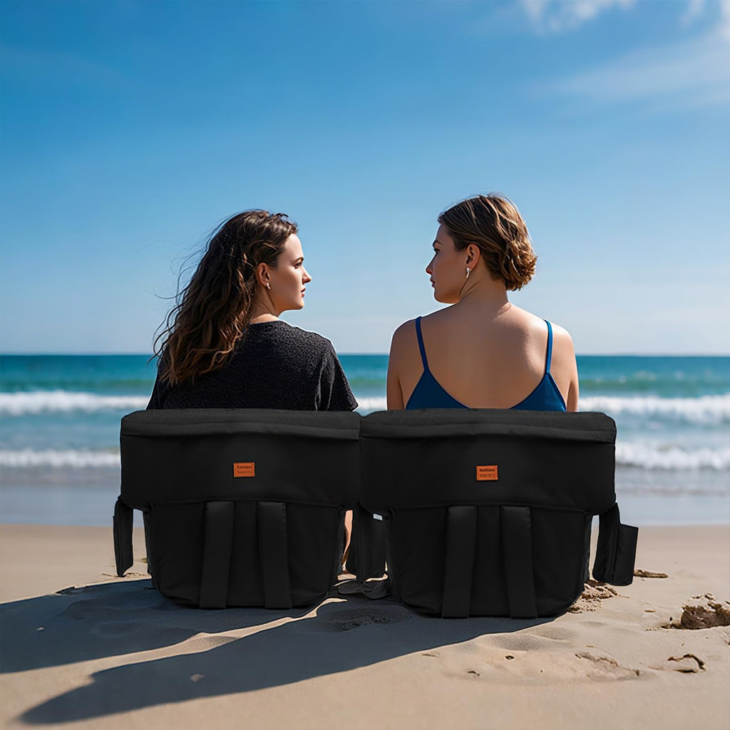 Black 25" Wide Stadium Seat with Back Support B158