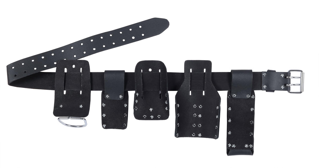 Black Leather 5-Piece Tool Belt Set S6532