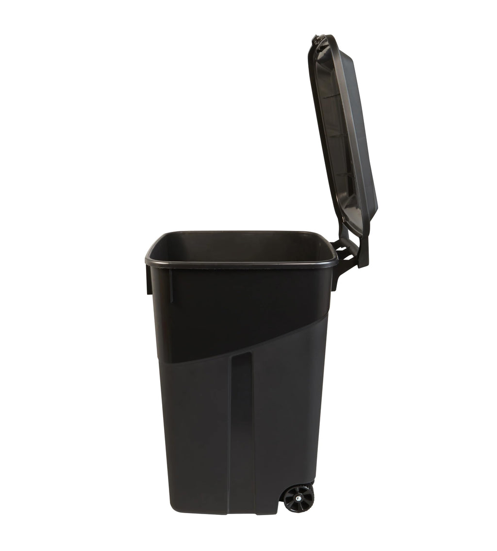 45 Gallon Black Wheeled Plastic Garbage Can T240861