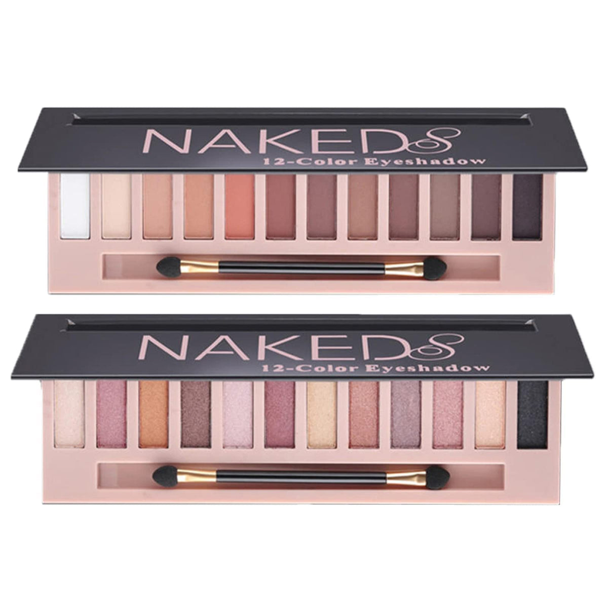 2 Pack Nude Matte Shimmer Glitter Eyeshadow Palette Set L180