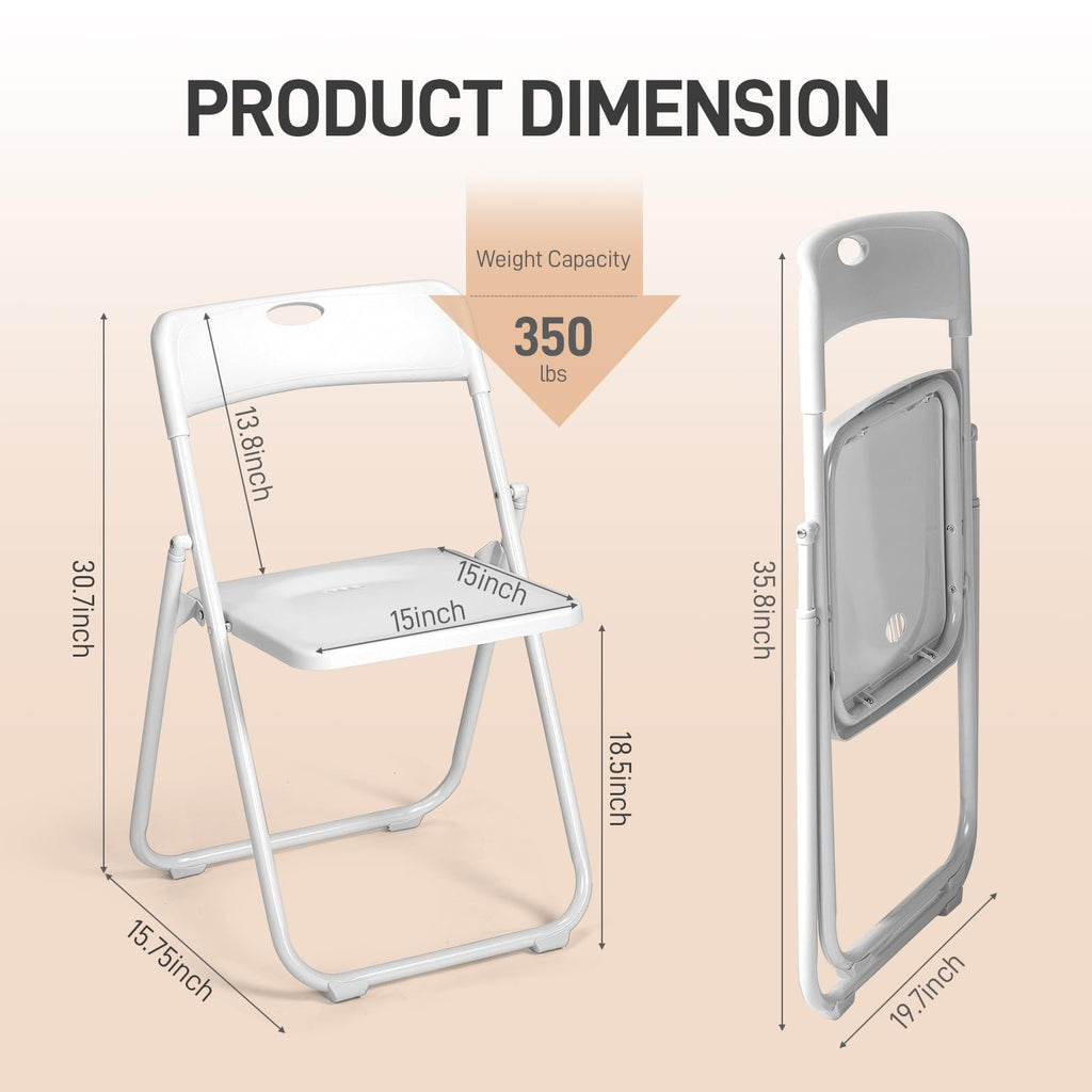 Folding Chairs Set of 10 White Plastic V7227