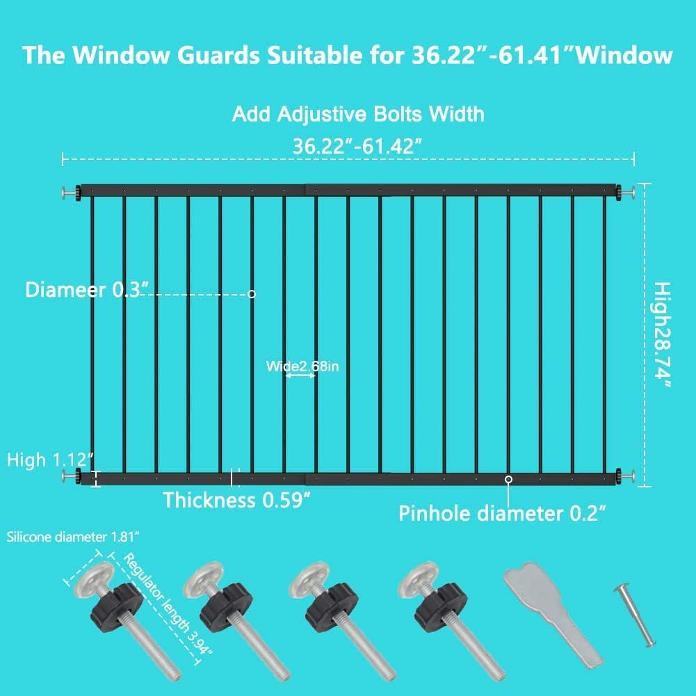 Black 2 Piece Window Guards F80338