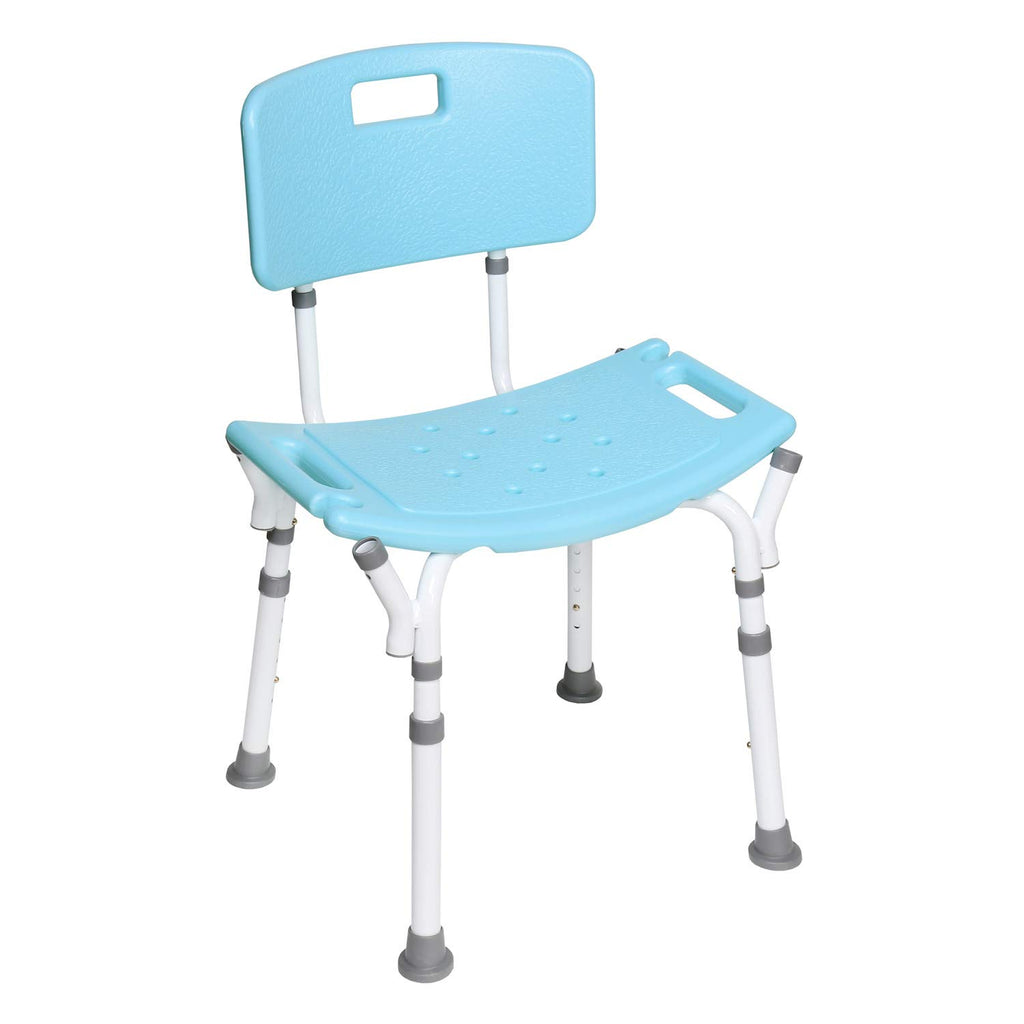 Blue Shower Chair with Back and Padded Arms J116