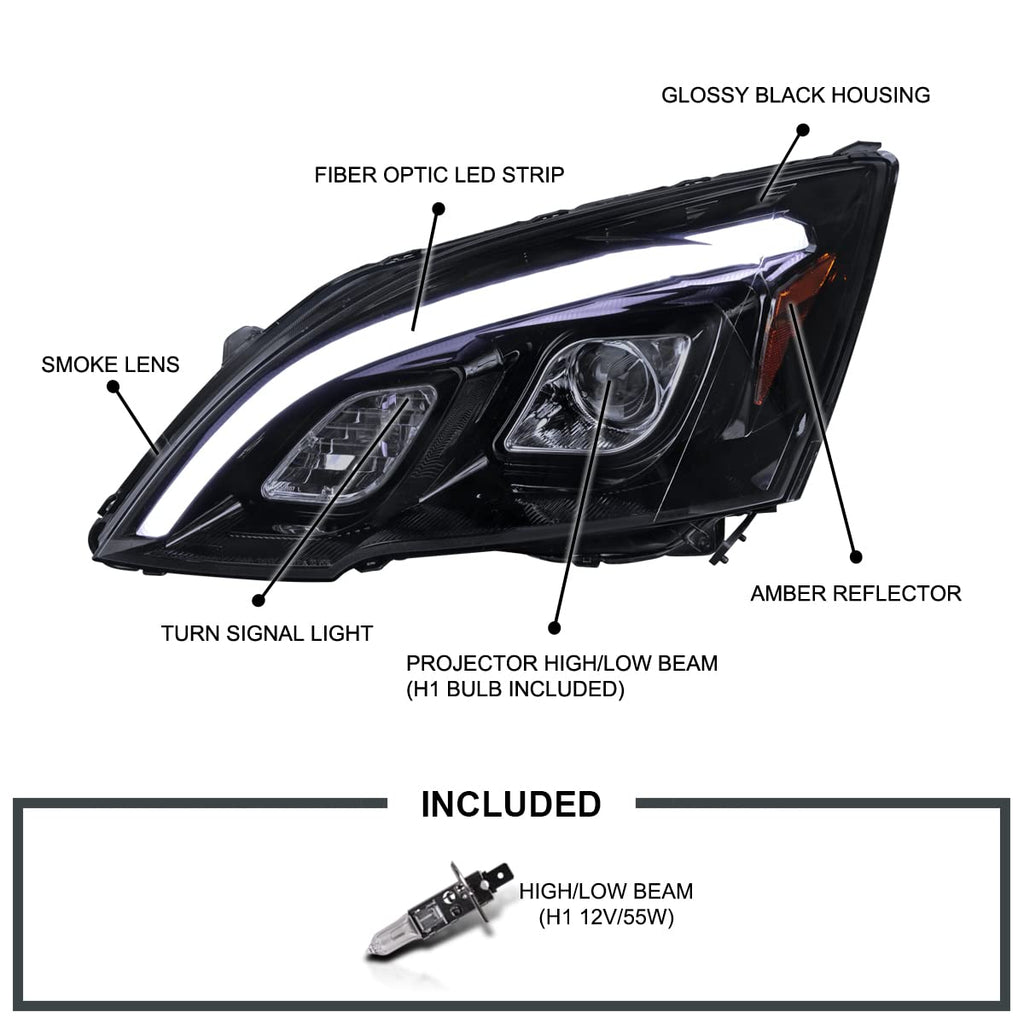 Glossy Black LED Projector Headlights N2132