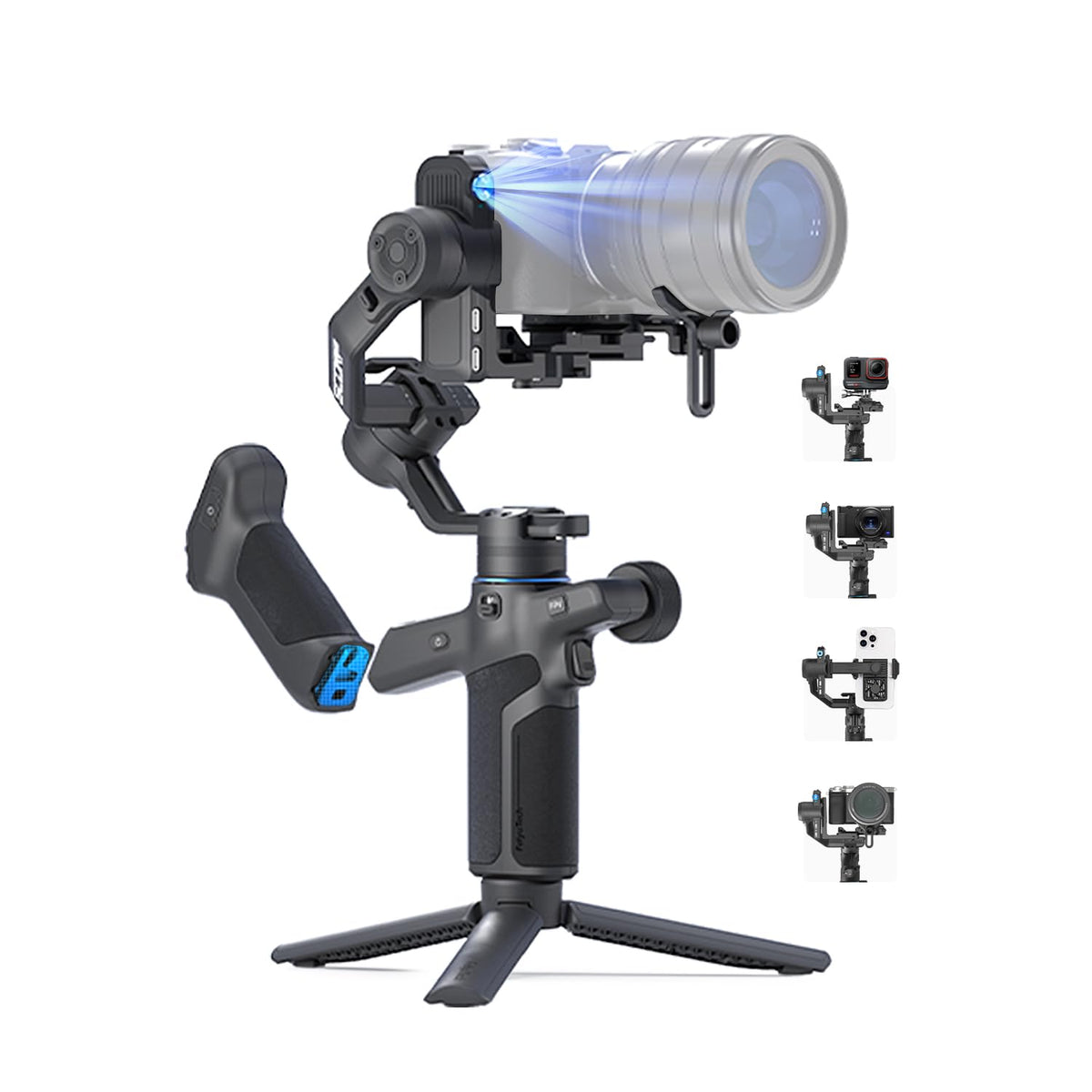Camera Gimbal with AI Tracker, Detachable Remote Handle, Payload 4.4lbs, Bluetooth Control A930