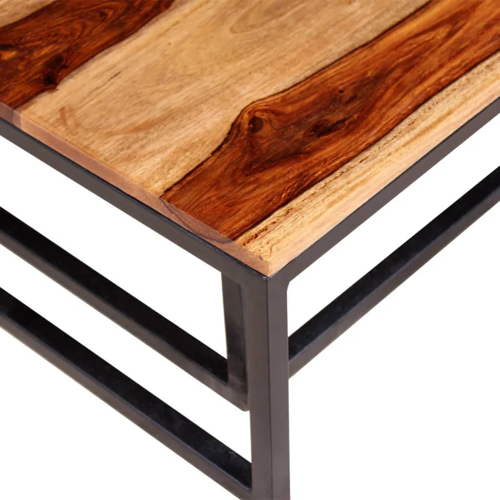 Solid Sheesham Wood Nesting Coffee Tables Set of 2 Metal Frame V660567