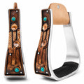 Aluminum Antique Copper Engraved Western Saddle Stirrups D438759