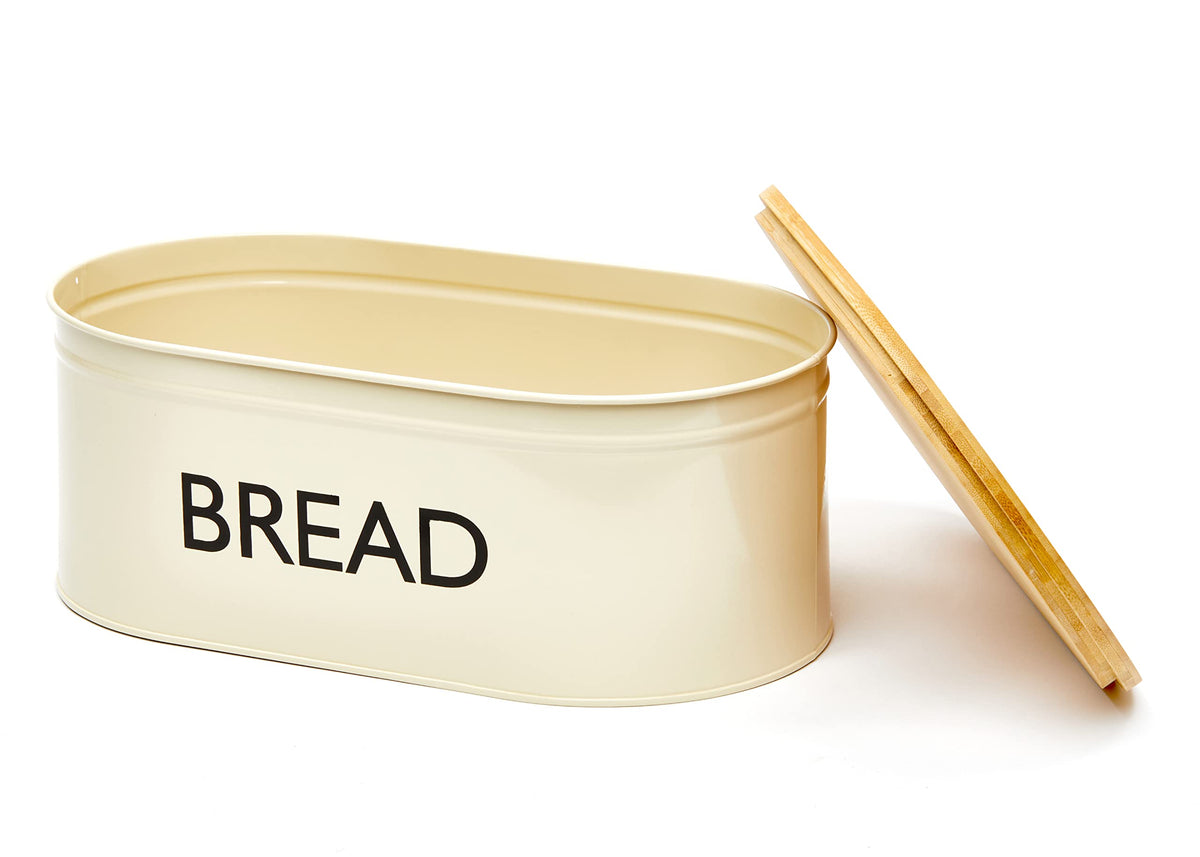 Metal Bread Box with Bamboo Lid O843318
