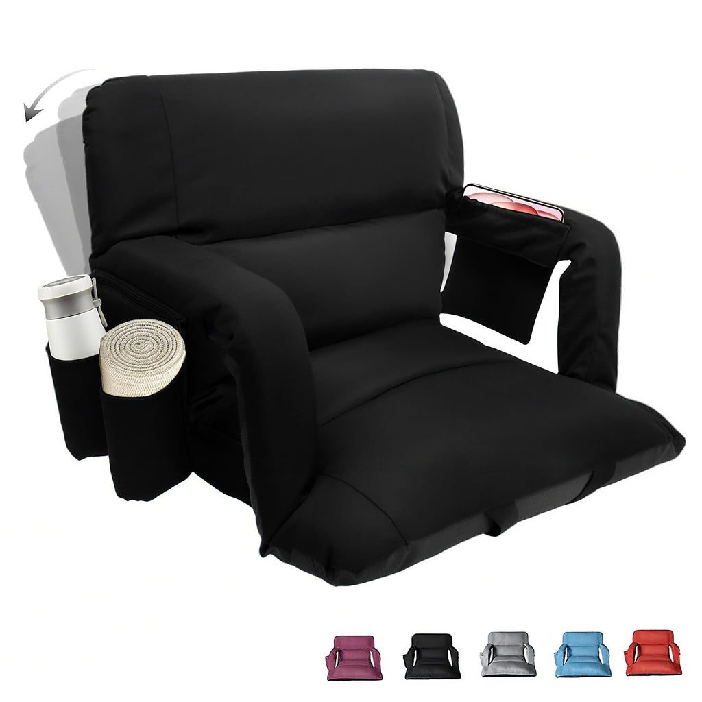 Black 25" Wide Stadium Seat with Back Support B158