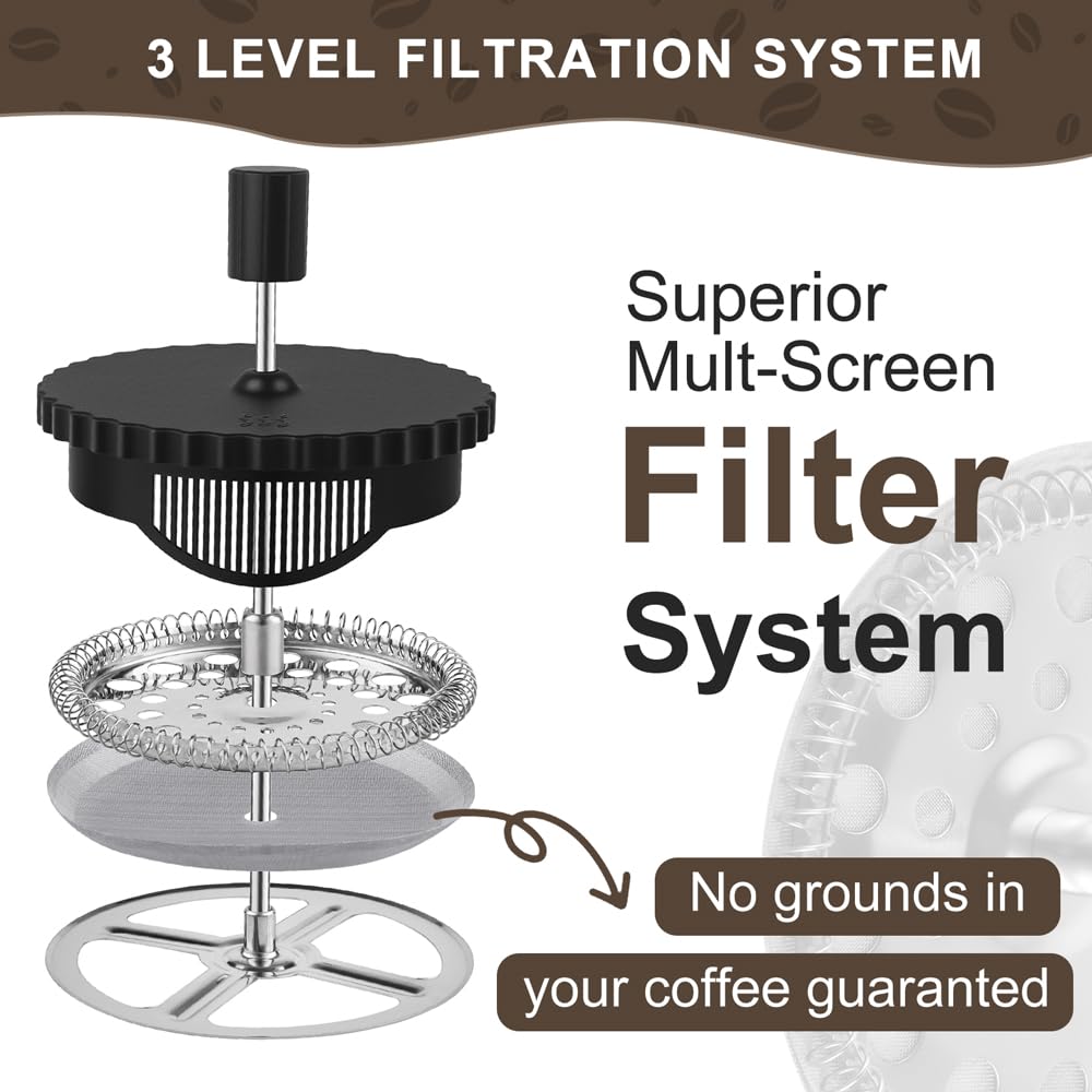 French Press Coffee Maker 12OZ Borosilicate Glass X741