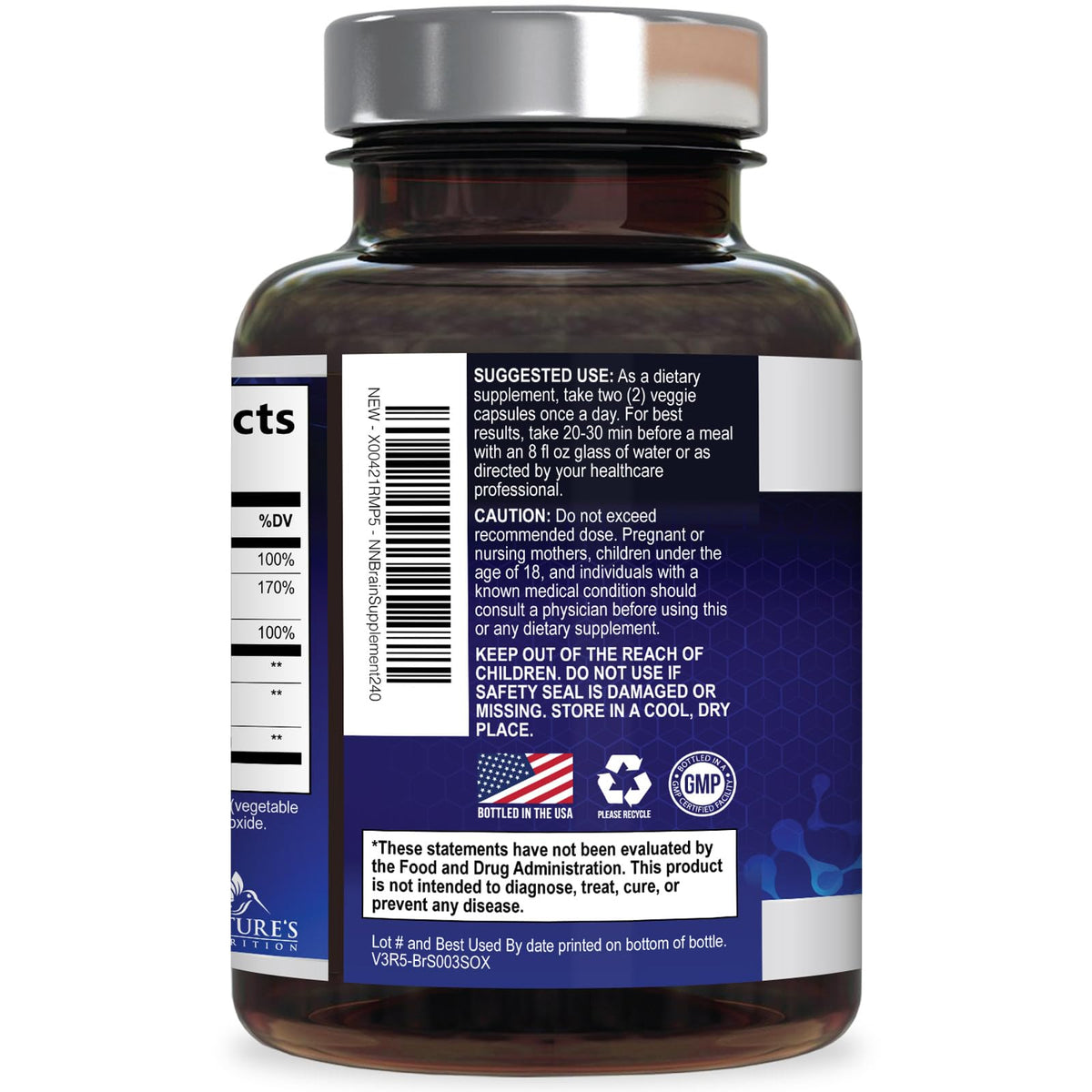 Brain Memory Supplement Pills 240 Capsules I936318