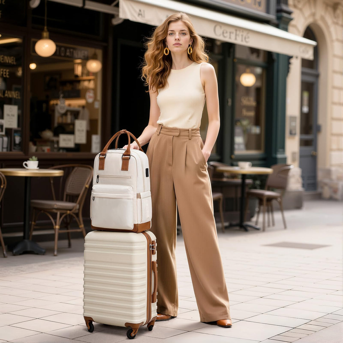 White 3 Piece Hardside Luggage Set L52625