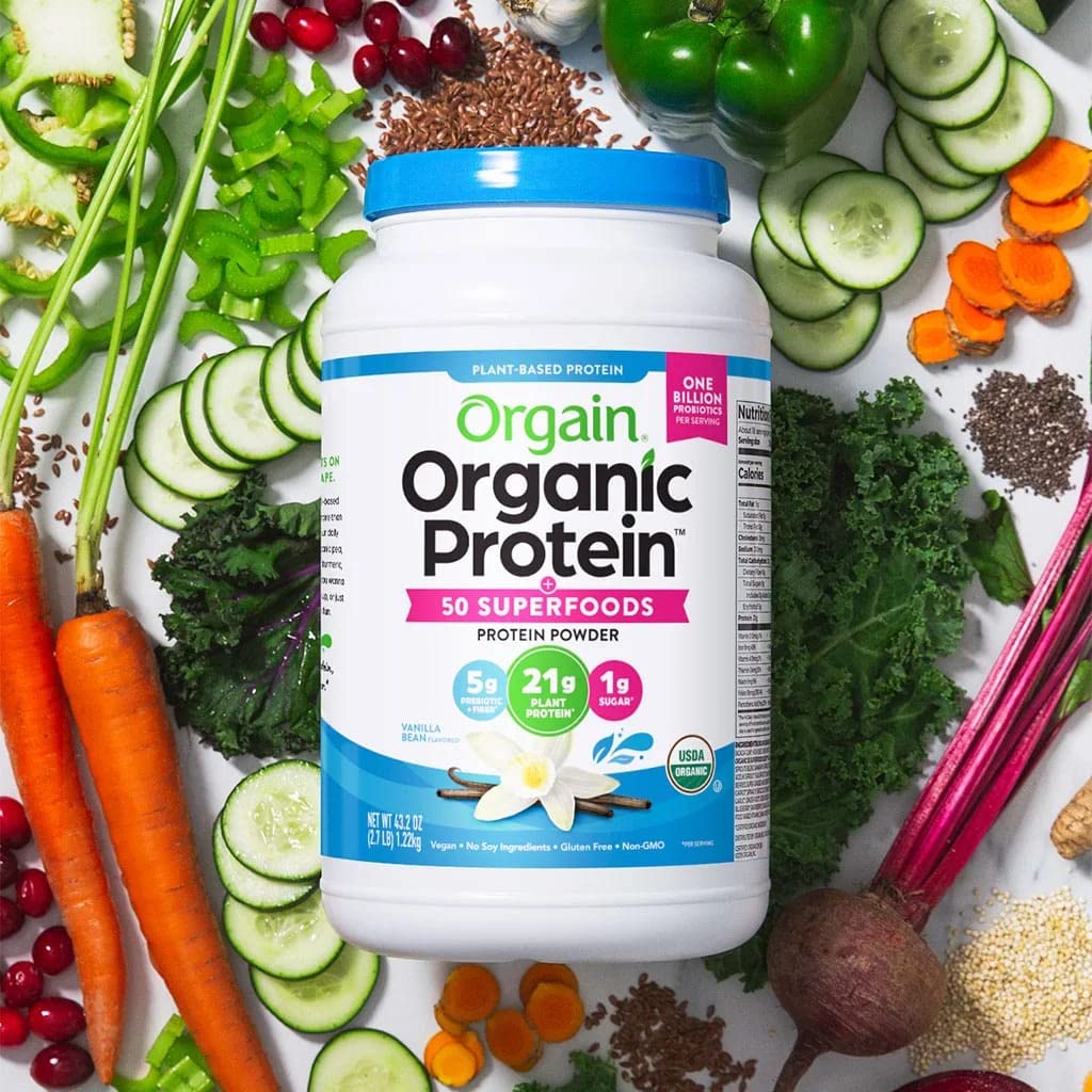 Organic Plant Based Protein Powder Vanilla Bean 2.74 Pound F1630