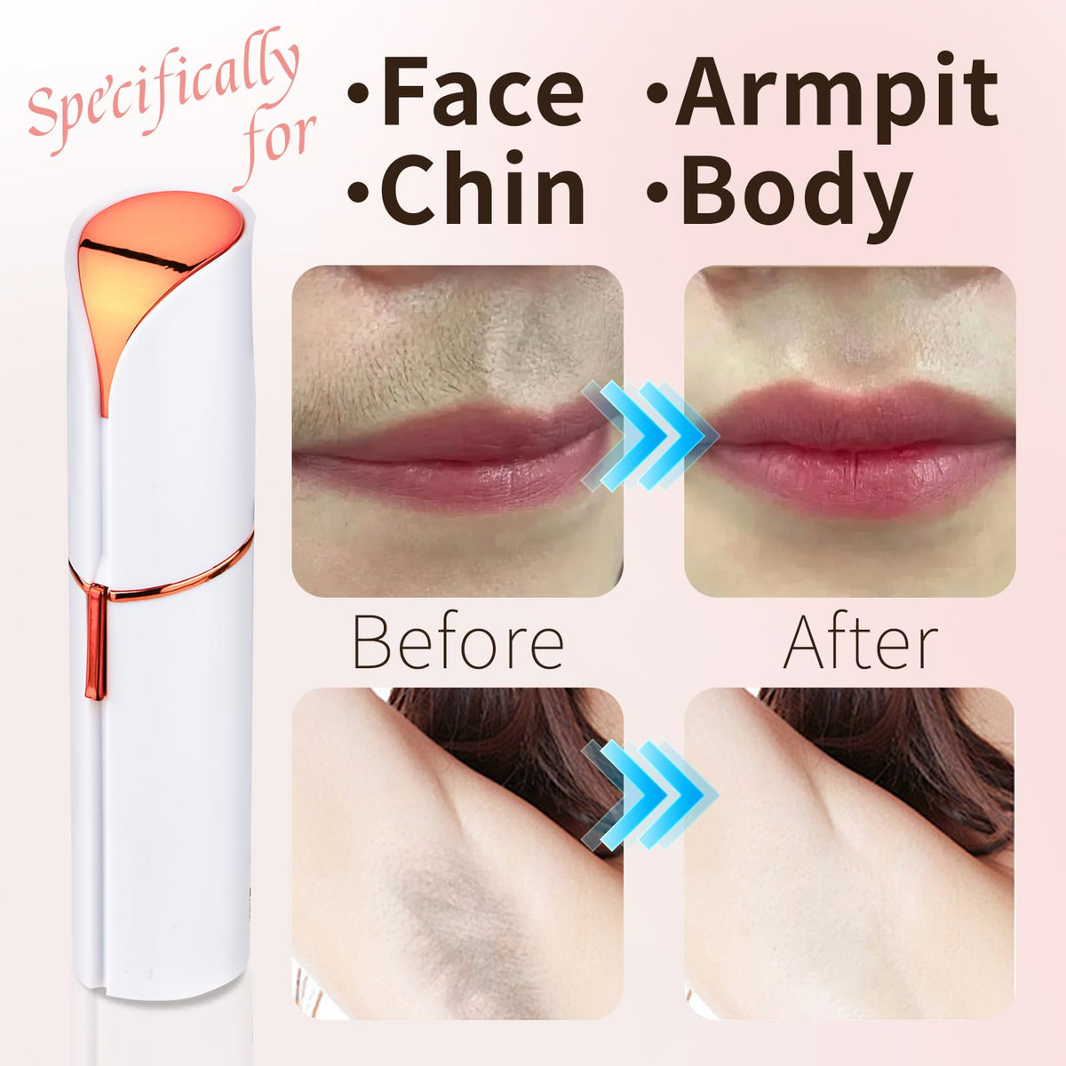 Rechargeable Facial Hair Remover with LED Light I260565