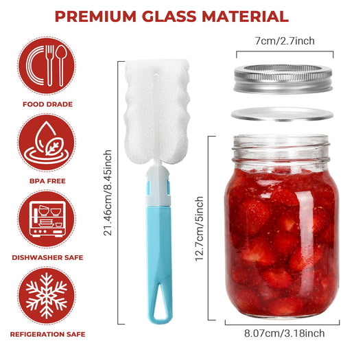 16 oz Glass Mason Jars 15 Pack W33159